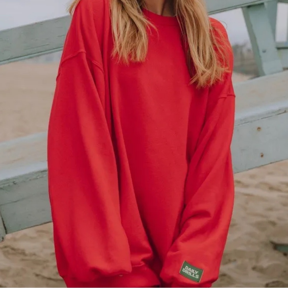 Daily Drills Red Crewneck